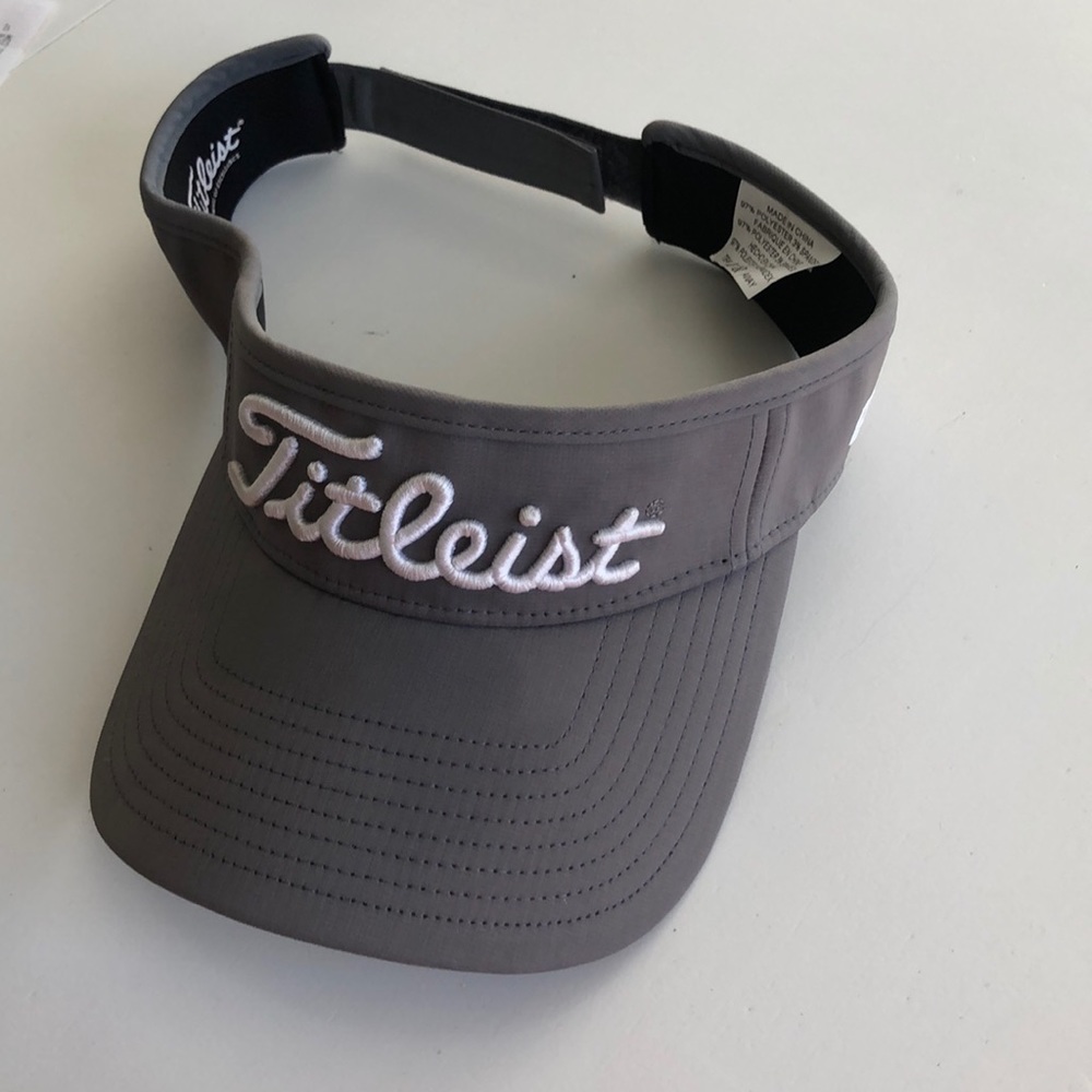 FootJoy Gray Visor with White Titleist Logo